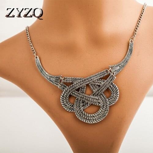 ZYZQ Short Style Choker Hyperbole Necklace For Women Silver Plated Golden Color Available Twist Design Wholesale Lots&Bulk