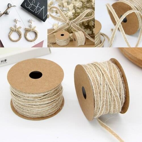 10M/Roll Vintage Rustic Jute Burlap Rolls Hessian Ribbon DIY Craft Lace Party Wedding Christmas Gift Packaging