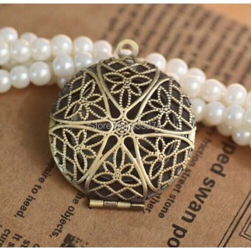 100pcs Wholesale ANTIQUE BRONZE 27mm Round Photo Locket Frame DIY Necklace Pendant Findings & Settings for Jewelry Making