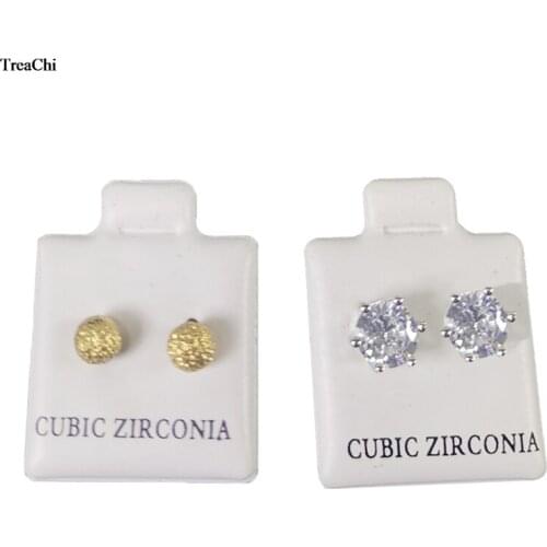 100Pcs Earring Jewelry Display Sheet Mini Puffed White Stud Organizer Card Drawer Earring Jewelry Storage Display Pads Stand