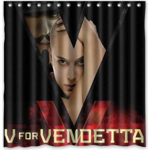 2016 V for Vendetta Waterproof Polyester Shower Curtain Mildewproof Bath Curtains Cortinas Para Banheiro 180x180CM