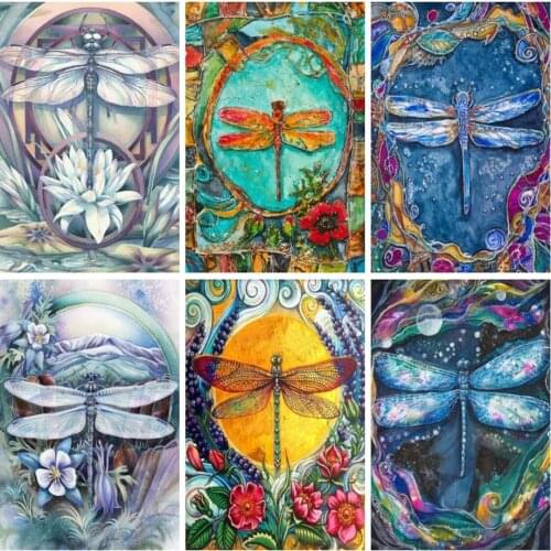 5D DIY Diamond Painting Full Square/Round Dragonfly Diamond Embroidery Cartoon Cross Stitch Handwork Art Home Decoration