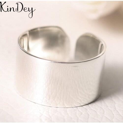 Boho Antique Silver Color Smooth Glossy Rings For Women Men Statement Jewelry Finger Ring anillos mujer bijoux Wholesale