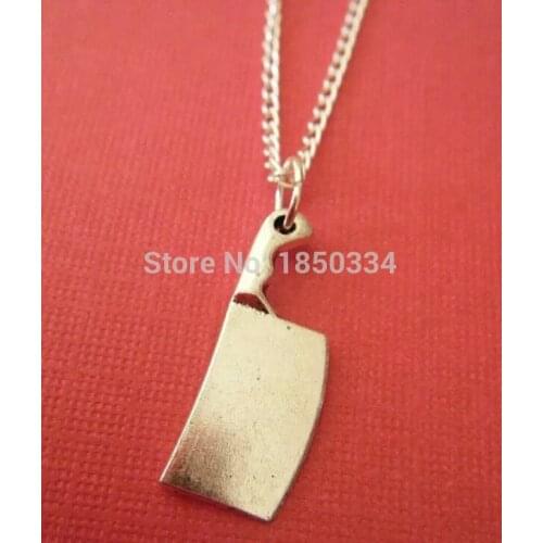 Fast shipping Wholesale 10pcs Selling Kitchen knife Pendant Necklace Clavicle Chain For Women Girl Jewelry B7