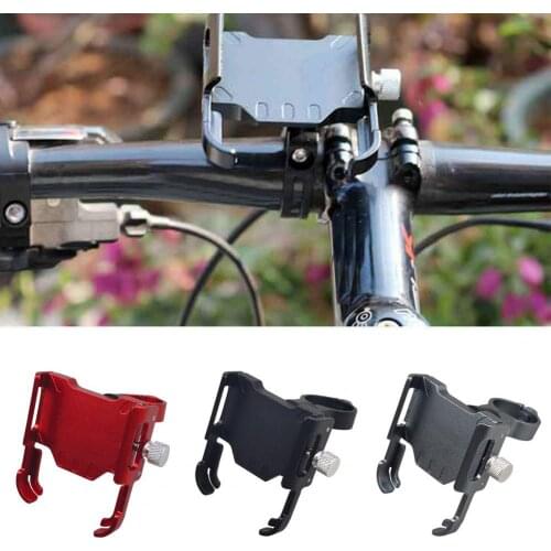 Phone Holder Anti-slid Angle Adjustable Aluminium Alloy Strong Clamping Anti-shock Phone Stand for Cycling