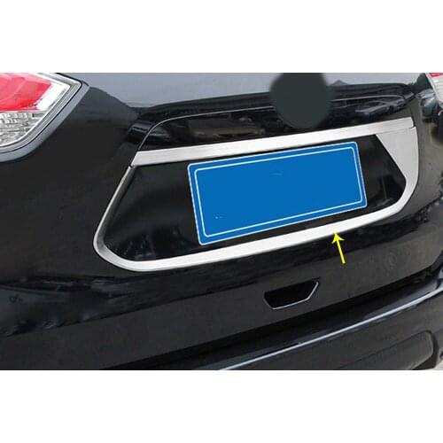 Car Styling Stick Detector Rear License Frame Plate Trim Strip Bumper For Nissan X-Trail XTrail T32/Rogue 2017 2018 2019 2020