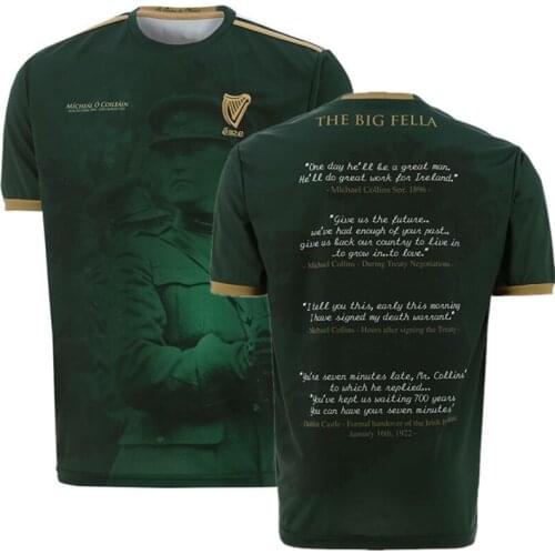New 1916 Commemoration Jersey White 1916 IRELAND Michael Collins Commemoration Jersey TRAINING RUGBY JERSEY size S--5XL