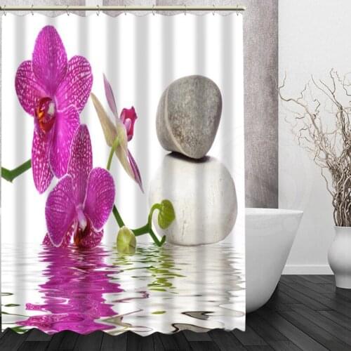 Customized Shower Curtain Bath Curtain spa stone Polyester Waterproof Bathroom Shower Curtain