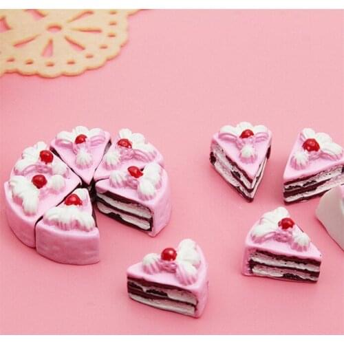 10 Pcs DollHouse Cakes Kawaii DIY Miniature Artificial Fake Doll Food Cake Resin Ornament Craft Play Doll House Accessories