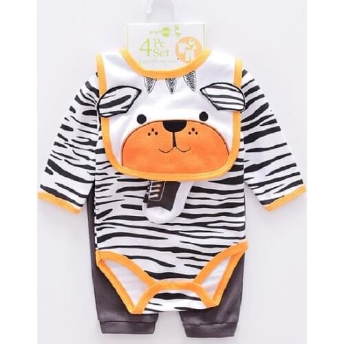 Hooyi Baby boy Clothes Suits newborn 4-pieces Set baby clothing girl Bodysuit pant t-shirt sock bib 5pcs sets bebes jumpsuits
