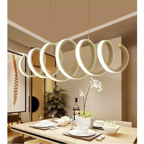 Creative Spiral LED Chandelier Aluminum Acrylic Home Dining Bedroom & Office & Commercial Lighting Ceiling lights 110-240V
