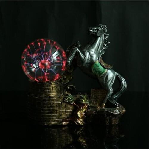 Creative Gifts horse Crafts Decorative ornaments lightning ball Electrostatic magic ball Horse modeling Fancy decorative lights