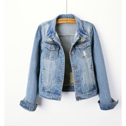 2019 Plus Size 5XL Denim Jacket Women Boyfriend Jean Coat Streetwear Harajuku Vintage Autumn Basic Outerwear