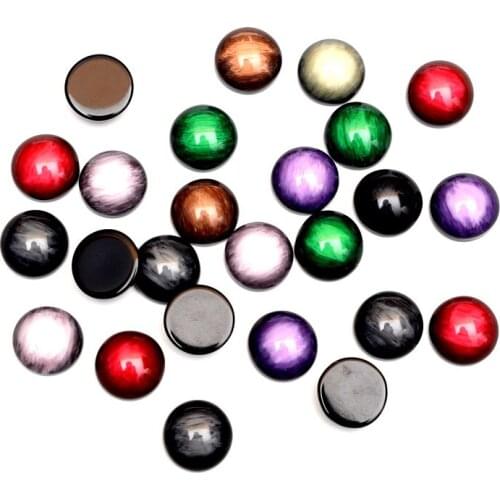 LF 50Pcs Mixed Clear Round 12mm Resin Decoration Crafts Flatback Cabochon Embellishments For Scrapbooking Diy Accessories
