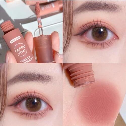 Matte Eyeshadow Cream Smooth Nude Eye Makeup Long Lasting Waterproof Orange Apricot Nude Liquid Eyeshdaow