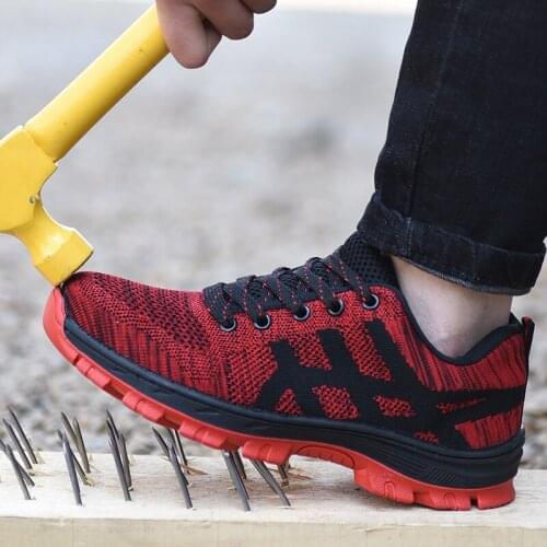 Large Size Safety Shoes Breathable Steel Toe Cap Men Outdoor Work Anti-slip Steel Puncture Proof Construction Safety Boots Shoes