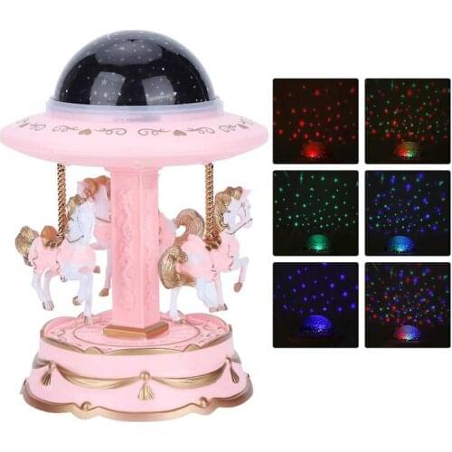 Music Boxes Cute Music Box Rotating Musical Box with Projection Light for Home Decoration Birthday Gift