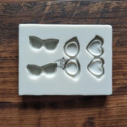 New cartoon childrens glasses modeling silicone mold Chocolate dough cake border decoration accessories DIY fondant tools