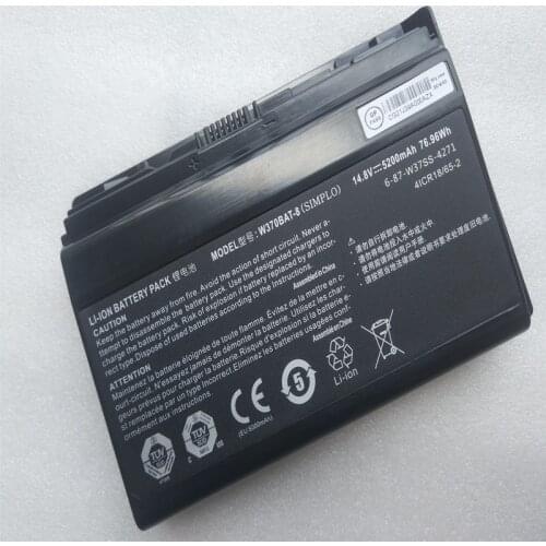 New W370BAT-8 For CLEVO W350ST W355STQ W370ST W370SS W350ET W350ETQ NP6370 NP6350 NP7358 6-87-W370S-427 Genuine Laptop Battery