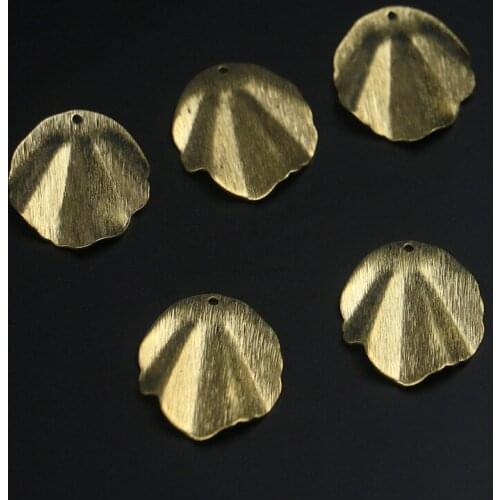 Solid single hole arc surface drawing geometric irregular oval copper piece pendant diy jewelry pendant material accessorie