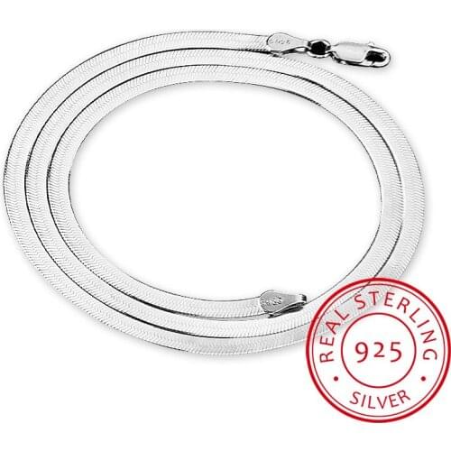 100% Original 925 Solid Sterling Silver Chokers Necklaces for Women Fine Jewelry Wedding Chains Necklaces Men Gift XL-6