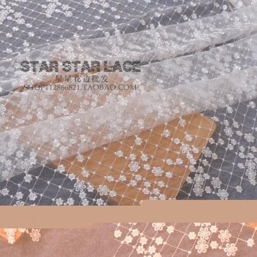 Polyester Water-soluble mesh embroidery 3D lace fabric for wedding dress childrens clothing home decorative accessories 1yard