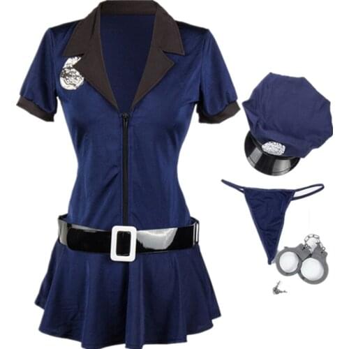 Full Set Sexy Female Cop Police Officer Uniform Costume Adult Cosplay Deluxe Policewomen Dress Up Woman Cool Career Outfits