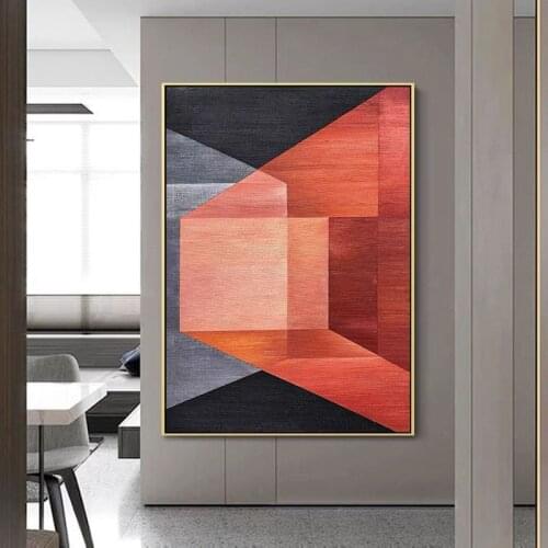 Professional aritist handpainted Geometric Scene Scandinavia Canvas Painting Wall Art Picture Gallery Living Room Interior Decor