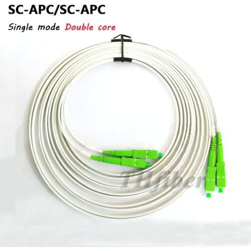 SC to SC Double core FTTH cable optical fiber Indoor/Outdoor with self-supporting network cable 20m/30m/40m/50m/80m/100m SC/APC