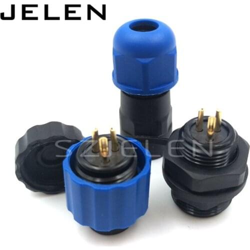 SD13 ,3pin Mounted size 13mm threading type connectors, LED Outdoor waterproof panel mount connector,IP68 3-pin plug socket