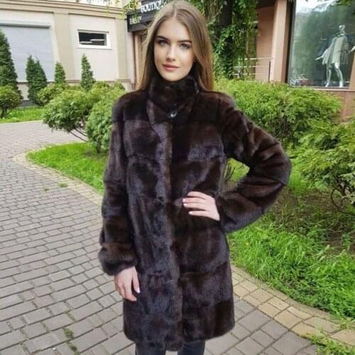 Fur Coat Women Winter Long Natural Mink Fur Jacket 2021 New Fashion Overcoat With Detachable Length And Sleeves