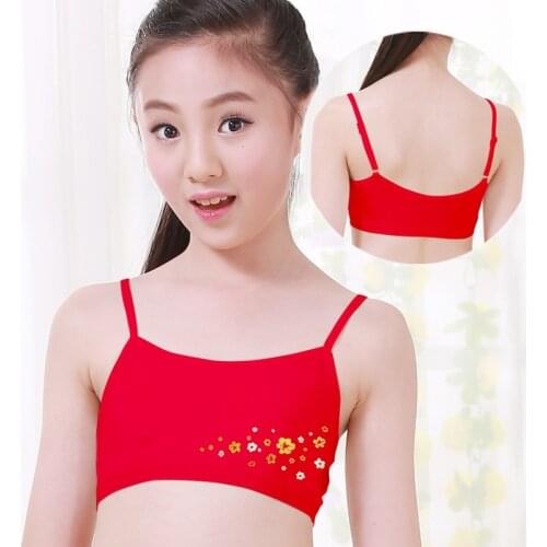 Girls big red sports underwear thin section childrens vest development period girl student strap bra