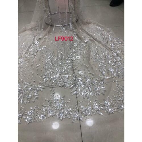 Stock 5yards/bag French style embroidery floral pattern high-grade fabric for wedding dress design TYN71