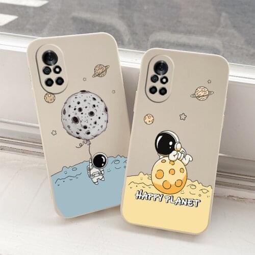 Bright Moon Liquid Silicone Soft Case For Huawei Nova 8 7 Pro SE 6 SE 5 Pro 5Z 5I 5Ipro 5T 4 4E Shockproof Phone Cover