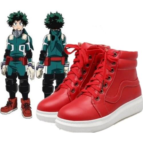 My Hero Academia Izuku Midoriya Cosplay Shoes Casual Women Vulcanize Canvas Shoes Lace-Up High Top Shoes Summer sportwear