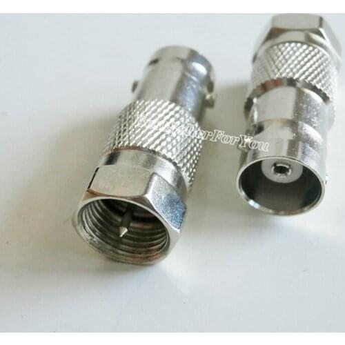 10Pcs BNC female jack to CCTV TV F type male plug RF coaxial adapter connector