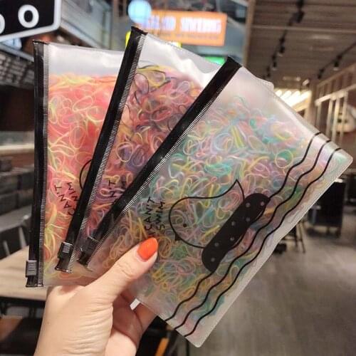 1000PCS Elastic Hair Bands Ponytail Hairband Colourful Rubber Band Scrunchies Disposable Baby Hair Accessories Cute Hairs Ties