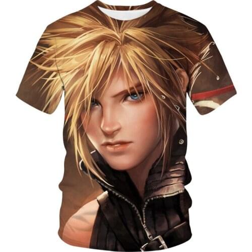 2021 Final Fantasy Theme Mens T Shirt Anime Harajuku Tops Summer Fashion T-shirt Men 3D Boy Clothing Plus Size Streetwear Tee