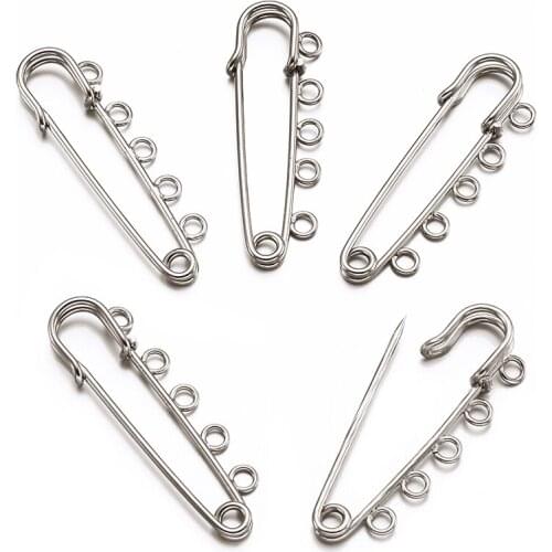 5Pcs 50mm 75mm Safety Brooch Pins Iron Kilt Pins Blank Base Brooch Pins For Garment Decor DIY Jewelry Making Accessories