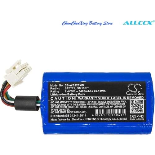Cameron sino 3400mAh Battery for Welch-Allyn Connex Spot Monitor,Grason-Stadler,Protocol,Connex Spot,Pressure unit Connex Spot