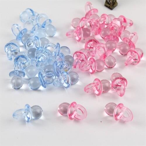 25pcs 22mm AcrylicPacifier Mini Beads for Baby Shower Decorations DIY Pink/blue Pacifier Jewelry for Guest Party Decoration-S