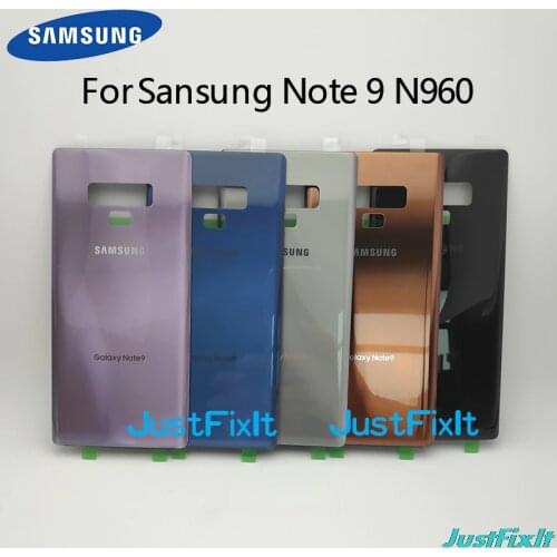 For Galaxy Note9 Note 9 N9600 SM-N960f Phone Rear Battery Door with Tools Original Glass Housing Back Cover Cases