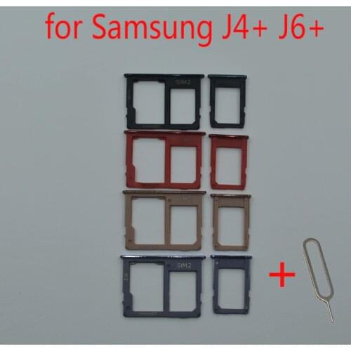 For Samsung Galaxy J4 Plus J4+ J415 J415F J415FN J415G J415GN Original Phone Housing SIM Tray Adapter Micro SD Card Tray Holder