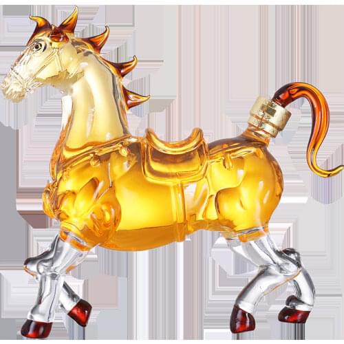 Animal Horse shaped lead-free home whiskey decanter barware wine decanter for Liquor Scotch Bourbon 1201-05