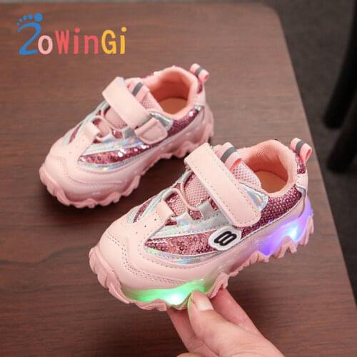 Size 21-30 Children Glowing Sneakers 2021 New Slip-on Kids Shoes with Light Tenis LED Infantil for Boys Sport Lighting LED Shoes