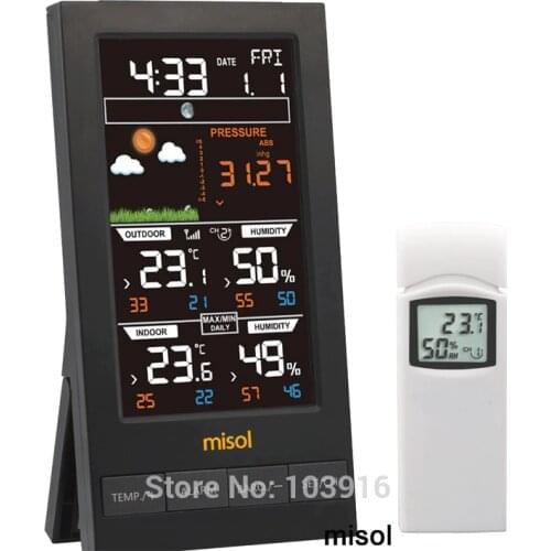 Misol/Wireless weather station with sensor, 3 channels, color screen