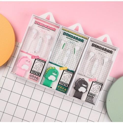 3.5mm cartoon dinosaur in-ear headset voice call with microphone headset wired control music headset mobile phone 30-T