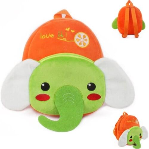 1-3 Years Lovely Animal Elephant Plush Backpack Toddler Baby Kindergarten Snacks Schoolbag Kids Gift