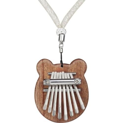 Thumb Piano 8 Keys, Mini Bear Shape Finger Piano, Portable, Gift for Kids Adult Beginners Professional