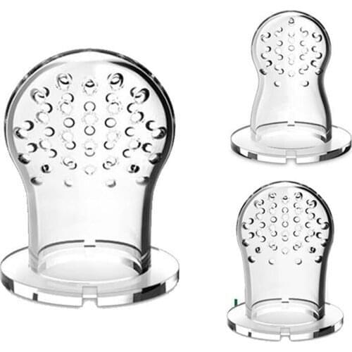 Transparent Pacifier Mesh Bags Auxiliary Food Nutrition Fresh Fruit Feeder Replaceable Silicone Nipple Teat Mesh Bag Chewing Bag